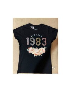 Playera negra de algodón personalizada con impresión DTF a todo color