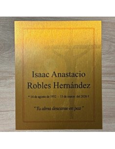 Placas de aluminio personalizadas 20 × 30 cm en acabado oro 2